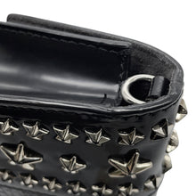 将图像加载到图库查看器中，JIMMY CHOO Star Studded Chain Shoulder Bag Black Croco embossed leather
