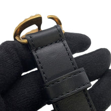 将图像加载到图库查看器中，GUCCI GG Marmont Belt Size 75 Black476342 Leather Faux Pearl

