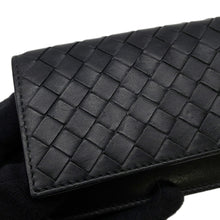 将图像加载到图库查看器中，Bottega Veneta INTRECCIATO Card Case Black Leather
