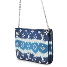 将图像加载到图库查看器中，LOUIS VUITTON Pochette Double Zip BlueM69124 LV Escale
