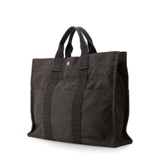 Load image into Gallery viewer, HERMES Her Line Tote Bag Gray Canvas Size MM
