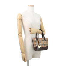 将图像加载到图库查看器中，BURBERRY Nova Check Handbag Beige/Brown Canvas Leather
