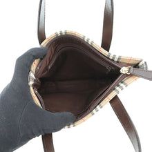 将图像加载到图库查看器中，BURBERRY Nova Check Handbag Beige/Brown Canvas Leather
