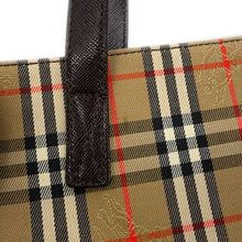 将图像加载到图库查看器中，BURBERRY Nova Check Handbag Beige/Brown Canvas Leather
