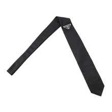 Load image into Gallery viewer, PRADA Triangle Logo Tie Black 100% recycled Polyamide
