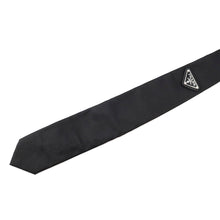 Load image into Gallery viewer, PRADA Triangle Logo Tie Black 100% recycled Polyamide
