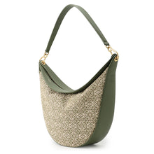 将图像加载到图库查看器中，LOEWE Luna Anagram One Shoulder Bag KhakiA923PL9X01 Jacquard Leather
