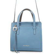 Load image into Gallery viewer, Ferragamo Amy Gancini 2WAY Handbag Blue21F478 Leather
