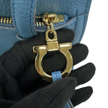 Load image into Gallery viewer, Ferragamo Amy Gancini 2WAY Handbag Blue21F478 Leather
