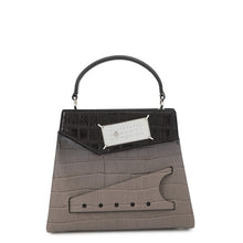 将图像加载到图库查看器中，Maison Margiela Maison Margiela Snatched 2-Way Handbag Gray/BlackS58WG0168P4517P8013 Embossed Leather Size Small
