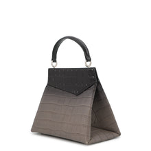 将图像加载到图库查看器中，Maison Margiela Maison Margiela Snatched 2-Way Handbag Gray/BlackS58WG0168P4517P8013 Embossed Leather Size Small
