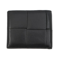 将图像加载到图库查看器中，Bottega Veneta Maxi INTRECCIATO Bifold Wallet Compact Billfold Black Leather
