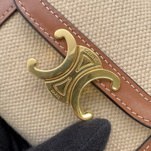 将图像加载到图库查看器中，CELINE Triomphe Trifold Compact Wallet Beige/Brown10D783 Canvas/Leather
