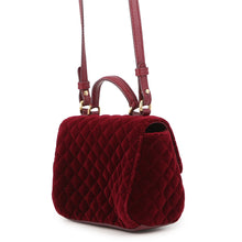 Load image into Gallery viewer, DOLCE&amp;GABBANA Logo Studded 2WAY Pouch Bordeaux Velour
