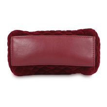 Load image into Gallery viewer, DOLCE&amp;GABBANA Logo Studded 2WAY Pouch Bordeaux Velour
