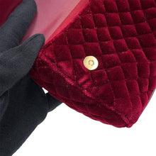Load image into Gallery viewer, DOLCE&amp;GABBANA Logo Studded 2WAY Pouch Bordeaux Velour
