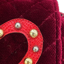 Load image into Gallery viewer, DOLCE&amp;GABBANA Logo Studded 2WAY Pouch Bordeaux Velour
