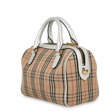 将图像加载到图库查看器中，BURBERRY Nova Check Mini Travel Bag Beige/Silver8006443 Canvas Leather
