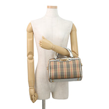 将图像加载到图库查看器中，BURBERRY Nova Check Mini Travel Bag Beige/Silver8006443 Canvas Leather
