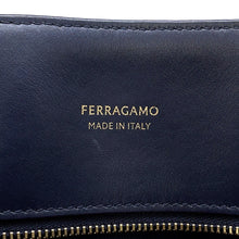 Load image into Gallery viewer, Ferragamo Logo 2-Way Denim Tote Bag Blue Cotton
