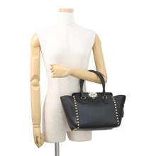 Load image into Gallery viewer, Valentino Garavani Rock Studded 2WAY Tote Bag Black Leather
