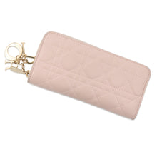 Load image into Gallery viewer, Dior Cannage Lady Dior Round Zip Long Wallet PinkS0007ONMJ_M973 Leather
