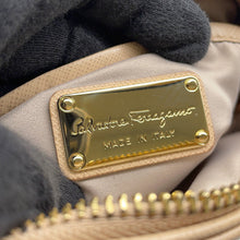 Load image into Gallery viewer, Ferragamo Vara Ribbon Shoulder Bag Beige Leather

