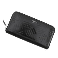 PRADA Zip Around Long Wallet Black2ML317 BrushedLeather