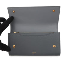 Load image into Gallery viewer, CELINE Large flap wallet Medium Gray10B563BEL Leather
