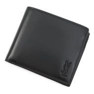 SAINT LAURENT PARIS Cassandra Bi-fold Wallet Black Leather