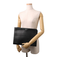 将图像加载到图库查看器中，PRADA Clutch Bag Black2VN003 Leather
