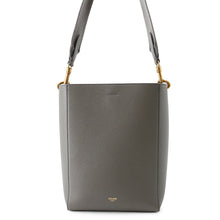 Load image into Gallery viewer, CELINE Sangle Bucket Shoulder Bag Gray189303 Leather Size Small
