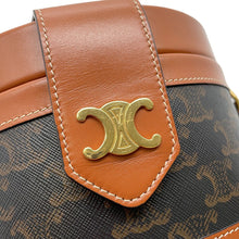 Load image into Gallery viewer, CELINE Triomphe Tambour Shoulder Bag Tan195192 PVC Leather Size Medium

