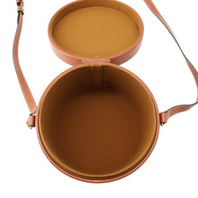 Load image into Gallery viewer, CELINE Triomphe Tambour Shoulder Bag White/Brown195192 PVC Leather Size Medium
