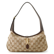 将图像加载到图库查看器中，GUCCI Jackie Slim 2WAY Bag Brown863137 GG Canvas Leather Size Medium
