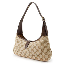 将图像加载到图库查看器中，GUCCI Jackie Slim 2WAY Bag Brown863137 GG Canvas Leather Size Medium
