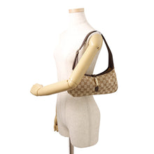 将图像加载到图库查看器中，GUCCI Jackie Slim 2WAY Bag Brown863137 GG Canvas Leather Size Medium
