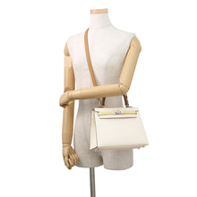 将图像加载到图库查看器中，HERMES Kelly Sellier tricolor Nata / Jaune Poussin / Sesame Epsom Size 25
