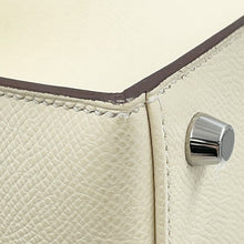 将图像加载到图库查看器中，HERMES Kelly Sellier tricolor Nata / Jaune Poussin / Sesame Epsom Size 25
