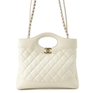 CHANEL CHANEL31 Shopping Bag WhiteAS4133 Shiny Calf Leather Size Small