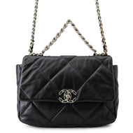 CHANEL CHANEL 19 Dixneuf Matelasse Shoulder BlackAS1160 Lambskin Size Large