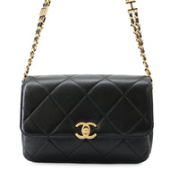 CHANEL Matelasse Mini Flap ChainShoulder Bag BlackAS4862 B16572 Lambskin