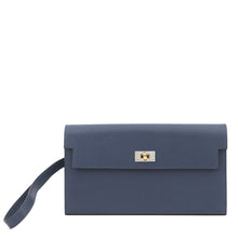 Load image into Gallery viewer, HERMES Kelly Pocket Long Blue Saphir Chevre Shamqila
