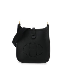 将图像加载到图库查看器中，HERMES Evelyne Short Black Taurillon Clemence Size TPM
