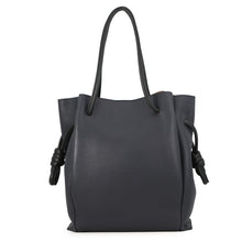 将图像加载到图库查看器中，LOEWE Flamenco Knot Tote Bag Midnight Blue/Black321.12.T30 Leather Size Large
