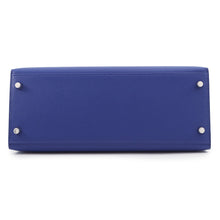 将图像加载到图库查看器中，HERMES Kelly Sellier Blue Electric Epsom Size 28
