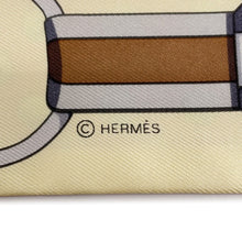 Load image into Gallery viewer, HERMES Twilly Grand Tralala Rose Poudre/Jaune Pale/Gris Pearl Silk100%
