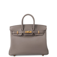 HERMES Birkin Etain Swift Leather Size 25