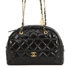 Load image into Gallery viewer, CHANEL maxi bowling bag Black Shiny Calf Leather
