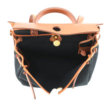 将图像加载到图库查看器中，HERMES Herbag zip Black/Natural Toile Military Vache Hunter Leather Size PM
